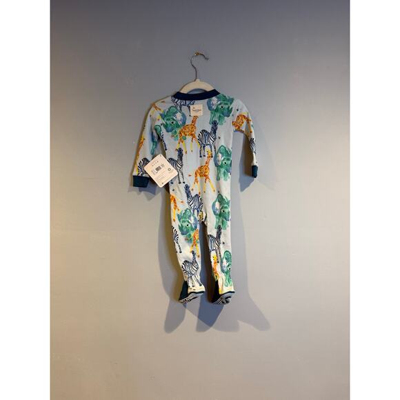 Burt’s Bees Baby Organic Cotton Footed Sleeper Safari Print Size 3–6 Months BNWT - Picture 2 of 3